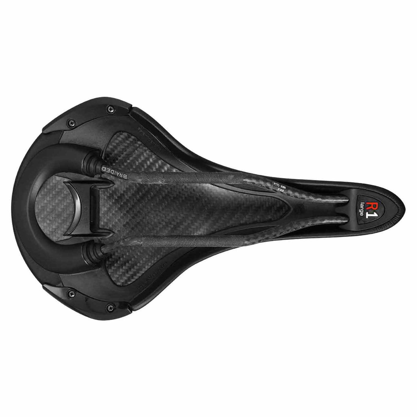 NEW Fizik Aliante R1 Road Saddle - 7 x 9 Braided Rails - Black/Black - Large - 154 mm