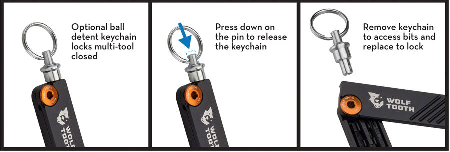 NEW Wolf Tooth 6-Bit Hex Wrench Multi-Tool with Keyring - Gold