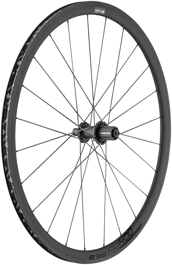 NEW DT Swiss PR 1400 DICUT OXiC Rear Wheel - 700, QR x 130mm, Rim Brake, HG 11, Black, 32mm - Around the Cycle