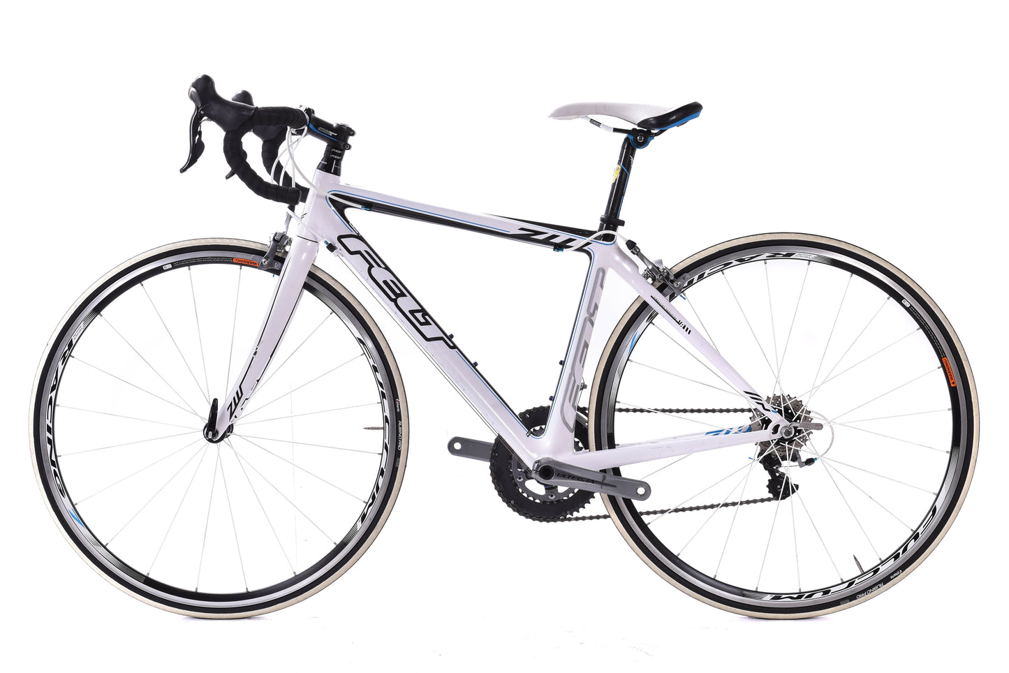 USED 2012 Felt ZW4 45cm/XS Carbon Road Bike Shimano Ultegra 2x10 speed White
