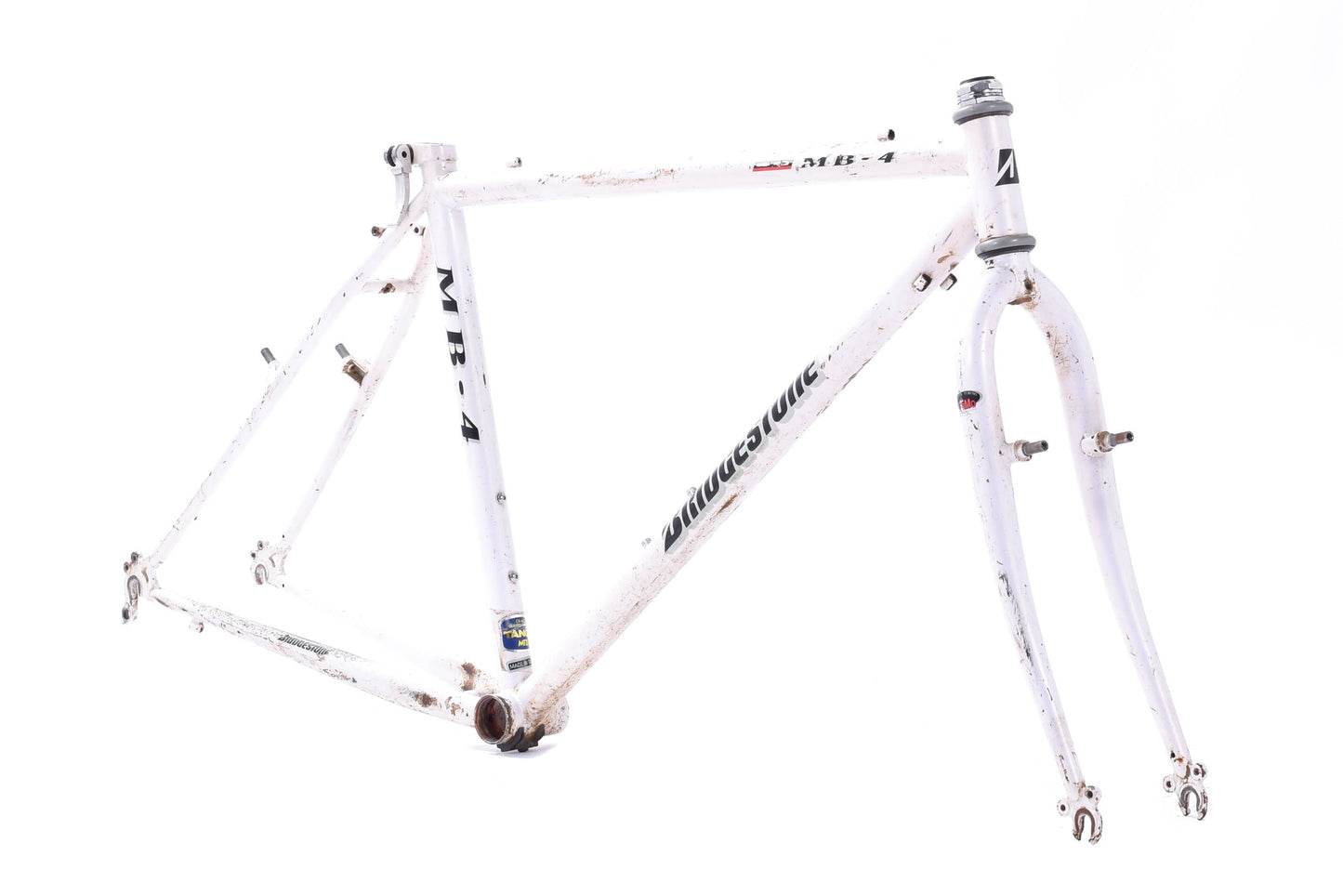 USED 1992 Bridgestone MB-4 Medium Rigid Tange Steel Mountain Bike Frame White