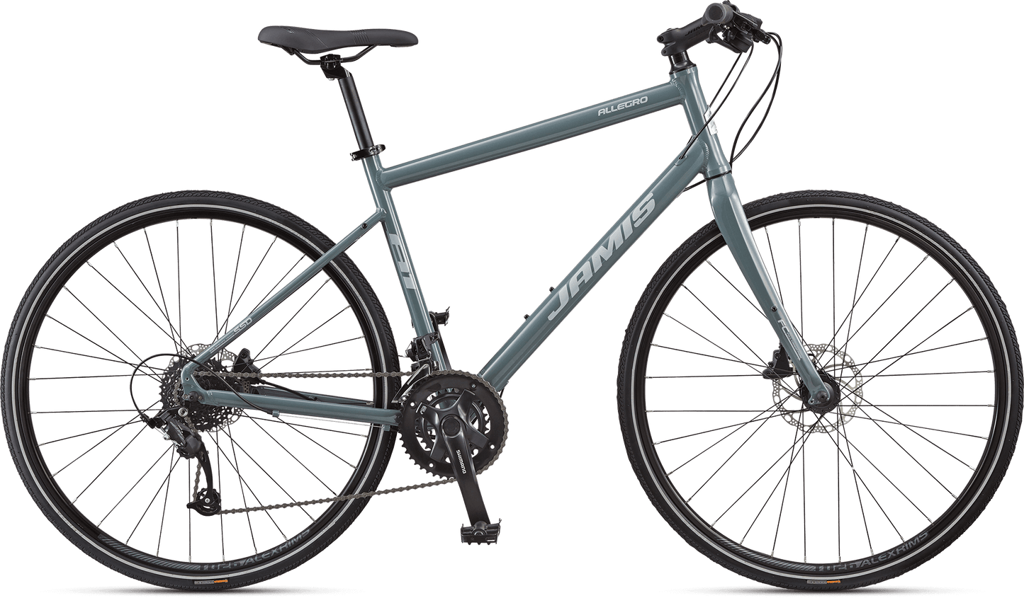 NEW 2024 Jamis Allegro A1 Aluminum Disc Brake Fitness Hybrid Bike Storm Grey