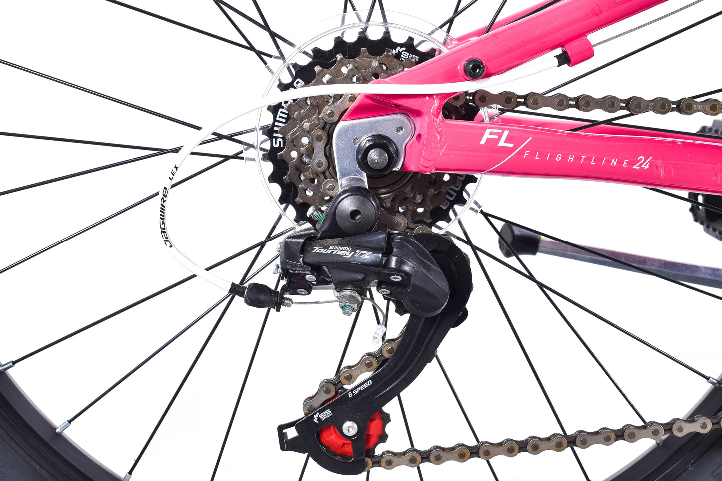 USED Haro Flightline 24" Kids Mountain Bike Pink 1x6 speed