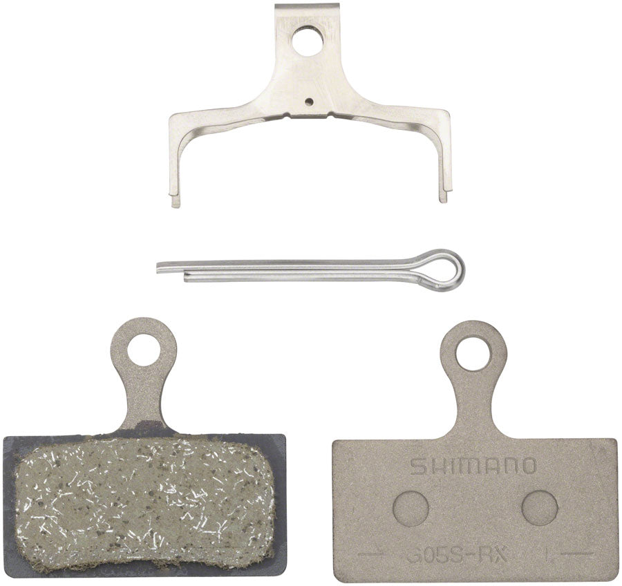 NEW Shimano G05S-RX Disc Brake Pad and Spring - Resin Compound, Stainless Steel Back Plate, One Pair