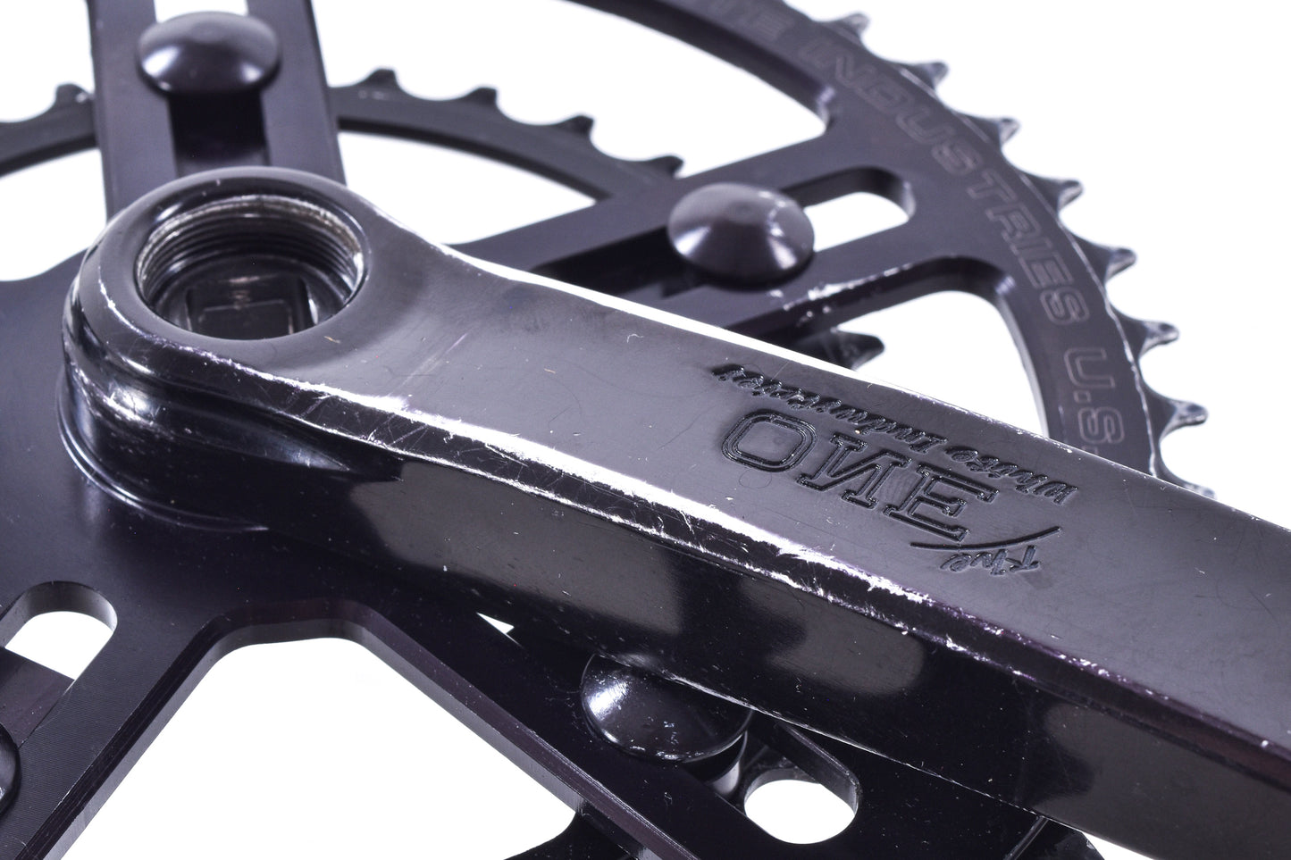 USED White Industries Square Taper ENO Crankset Black 175mm 48/34T Chainrings