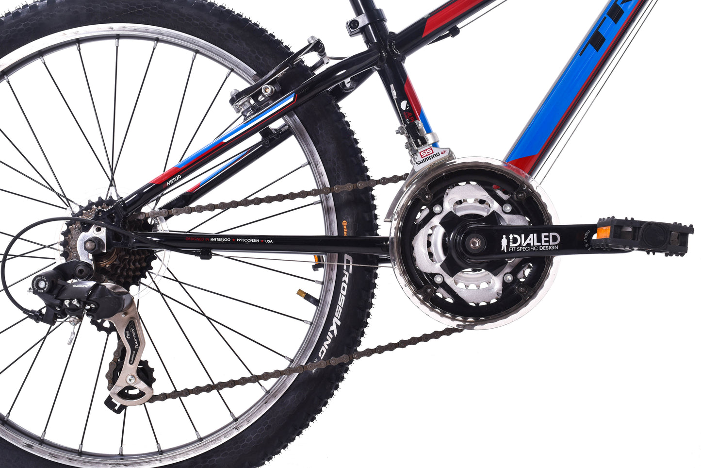 USED Trek MT220 24" Youth Hardtail Mountain Bike 3x7 speed Black