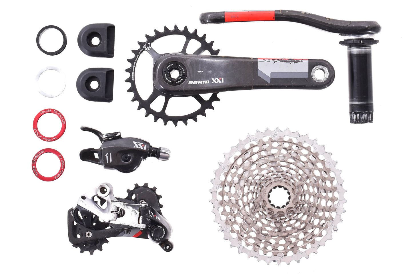 USED SRAM XX1 1x11 speed Mountain/Gravel Groupset 175mm Carbon Crank 10-42 XD Driver