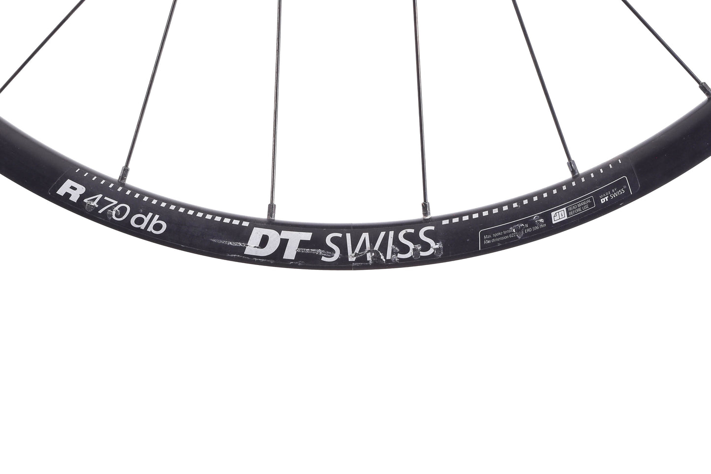 USED DT Swiss R470 db 700C Alloy Wheelset 12mm TA CL Disc