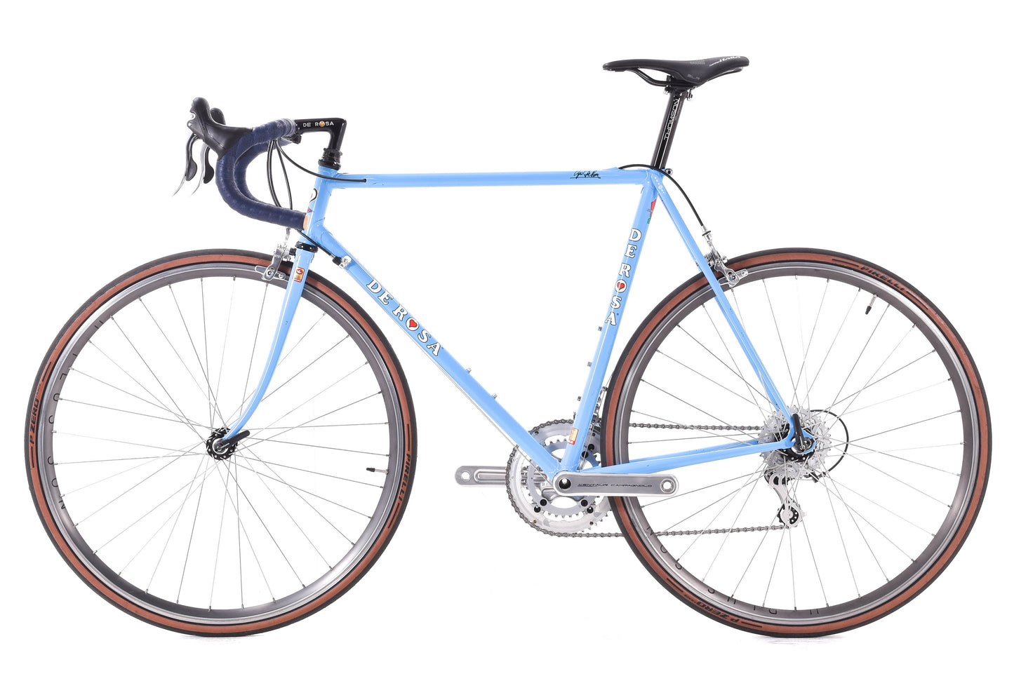 USED Vintage Early 90's De Rosa Primato Lugged Columbus SLX Steel 56cm Road Campagnolo Centuar 2x11 speed Blue