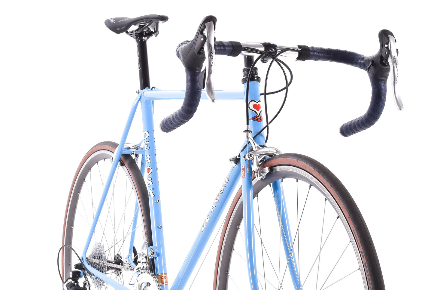 USED Vintage Early 90's De Rosa Primato Lugged Columbus SLX Steel 56cm Road Campagnolo Centuar 2x11 speed Blue