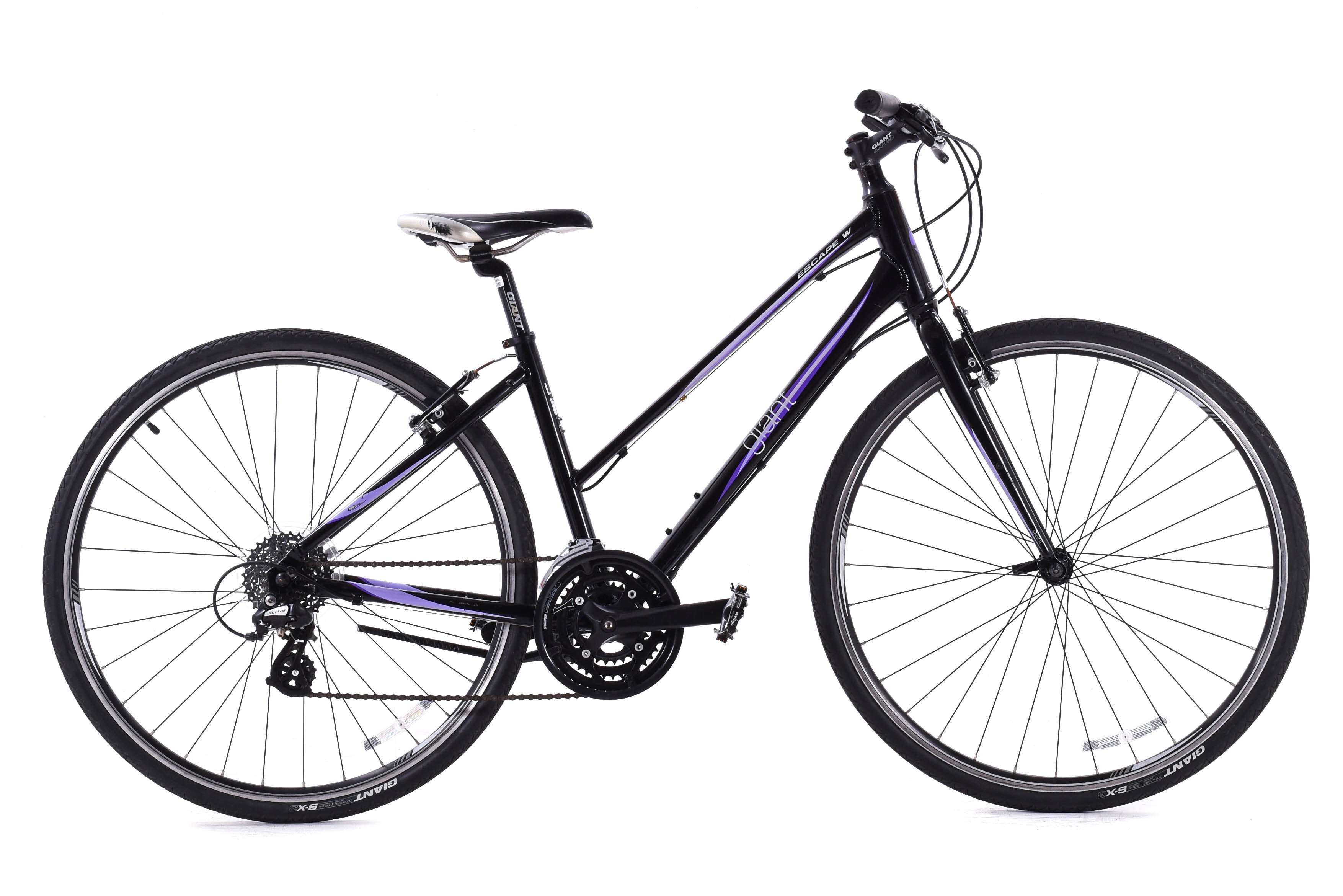 women's giant hybrid bicycle USED Giant Liv Escape Hybrid Bike Small Black/Purple 3x8 speed