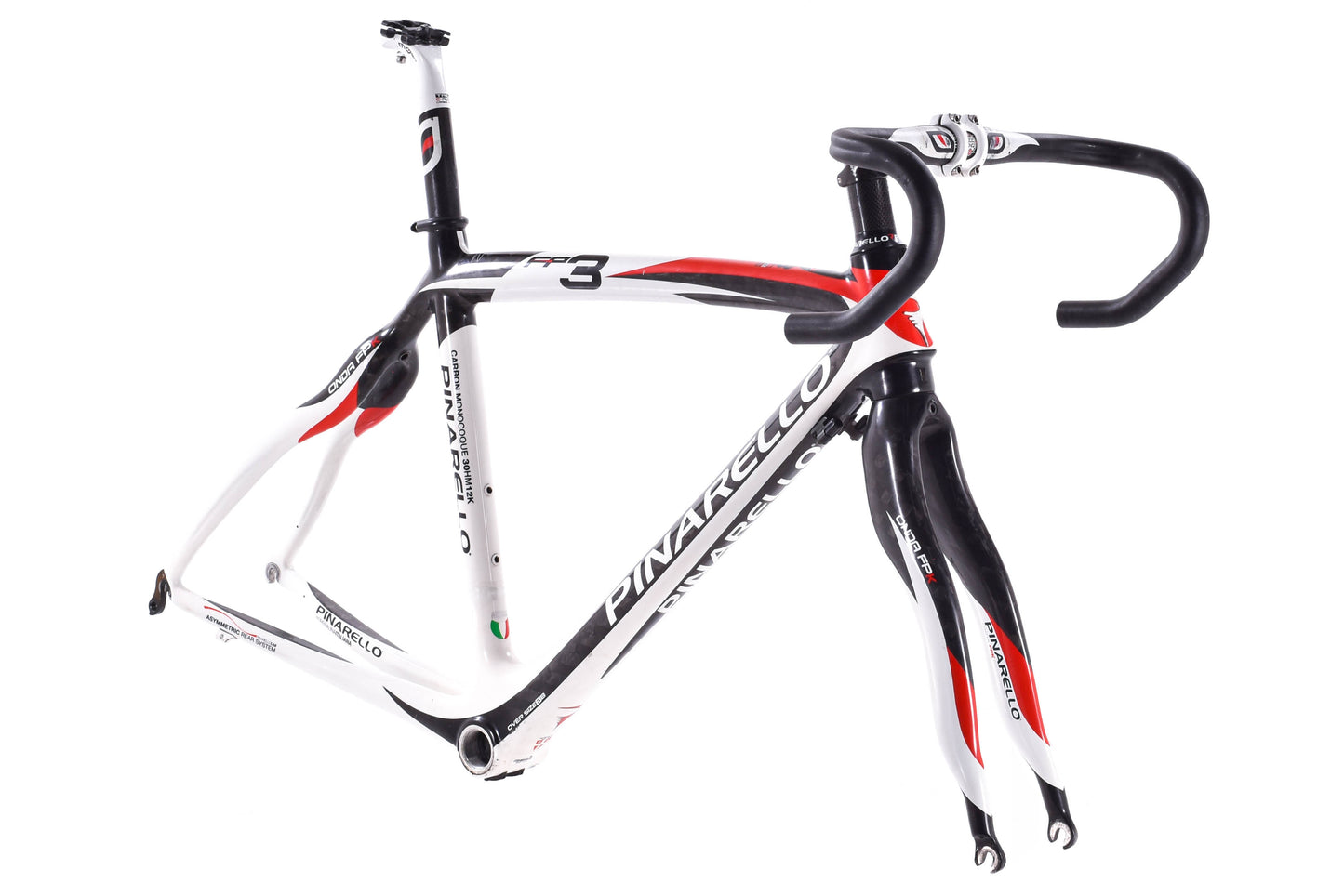 USED Pinarello FP3 46.5cm Carbon Road Frame Carbon Fork w/ Seatpost, Stem and Handlebar