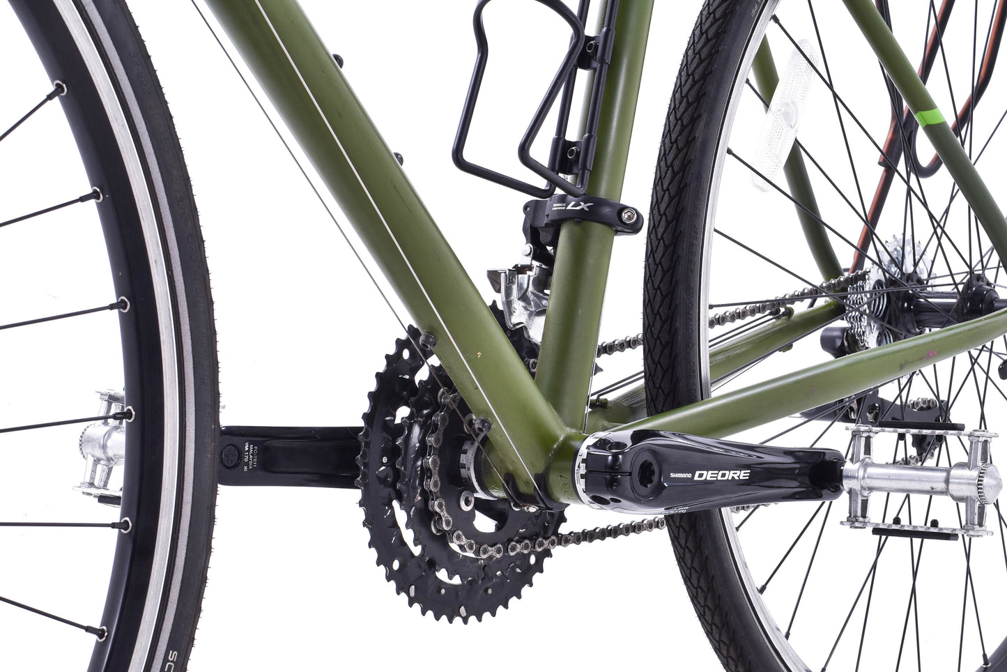 USED Novara Randonee Medium Touring Bike Reynolds 520 Steel Shimano 3x10 speed Green w/ Rack