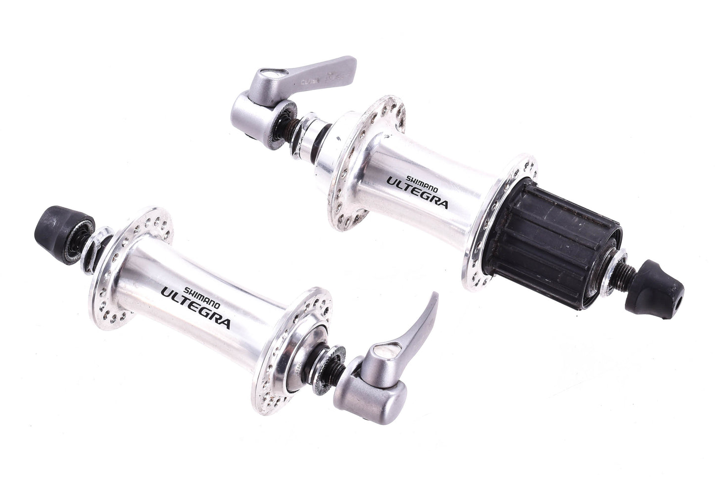 USED Shimano Ultegra HB-6600 Silver Road Hub Set 10 speed 36h With Skewers