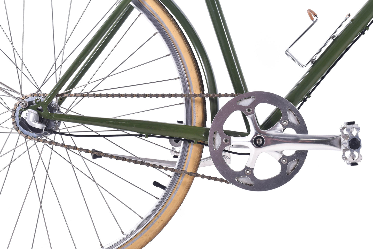 USED Linus Roadster 3i Medium Cruiser Bike Green/Tan w/ Fenders