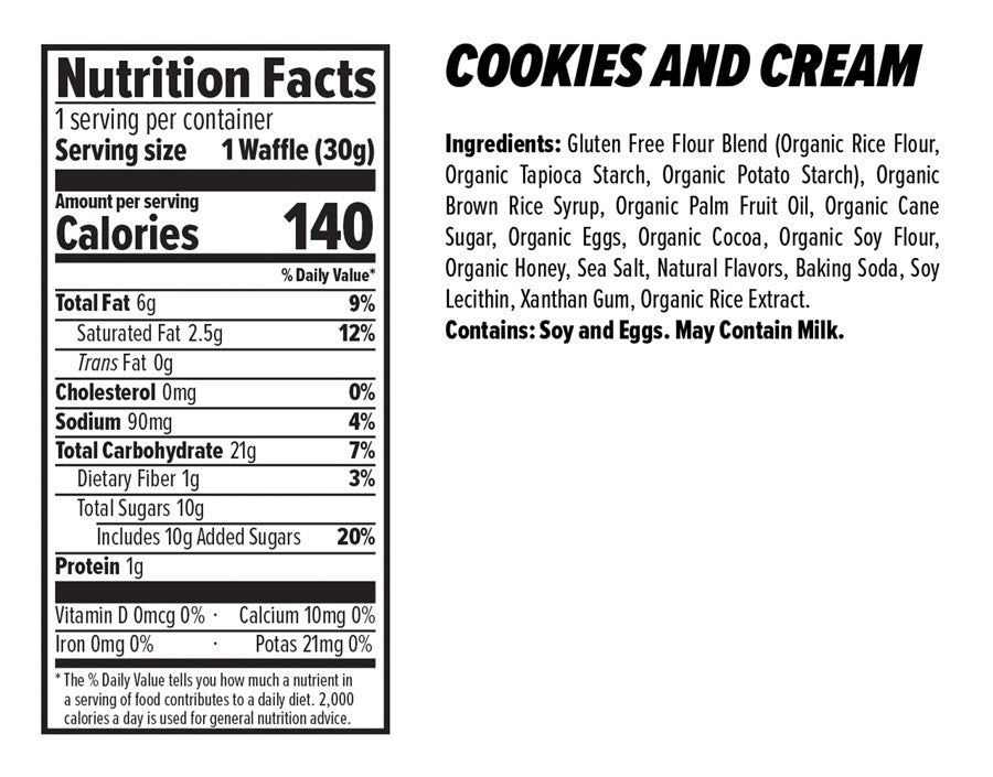 NEW Honey Stinger Gluten Free Organic Waffle - Cookies and Cream, Box of 12 - Around the Cycle