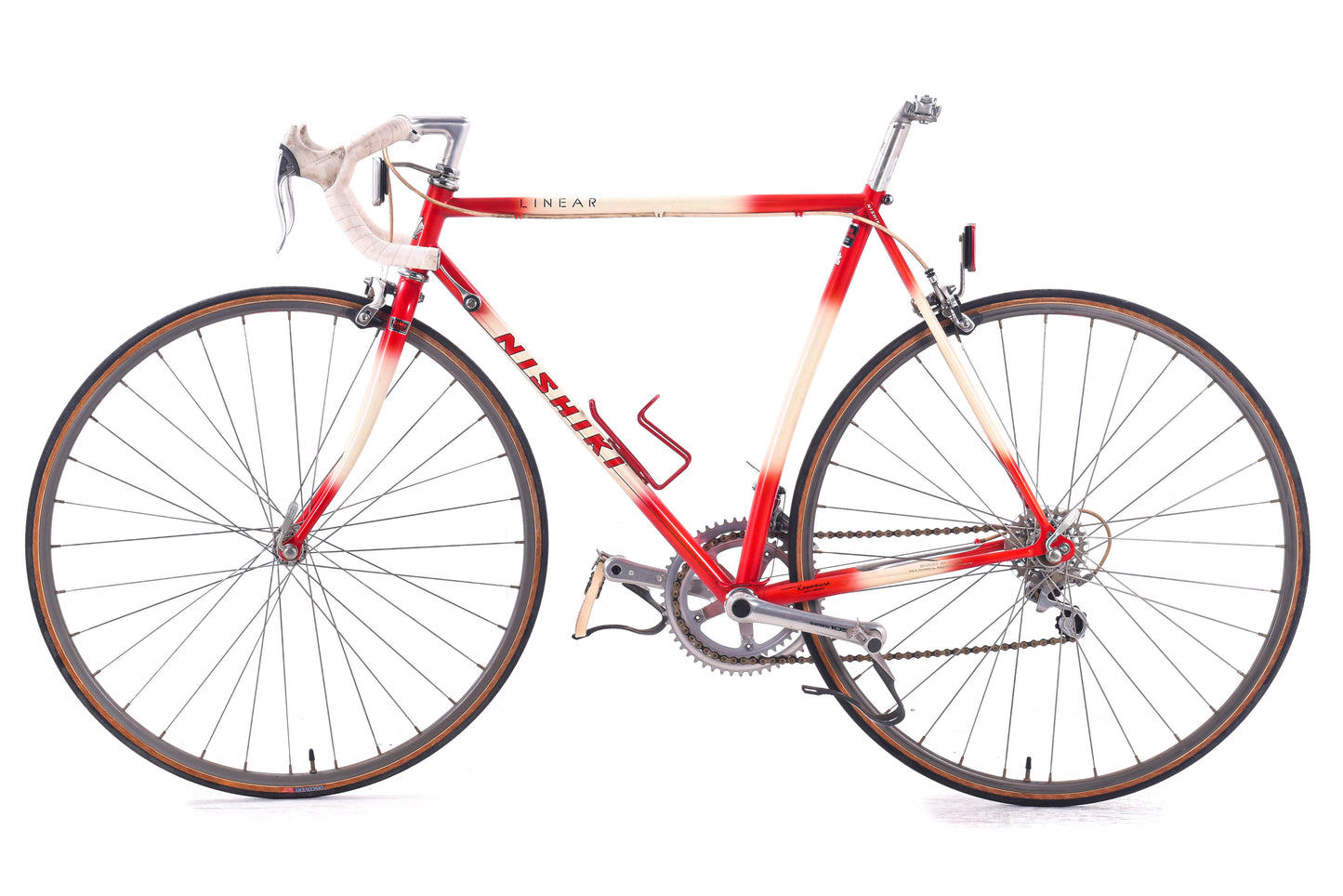 USED Vintage Nishiki Linear 56cm Road Bike Tange 900 Chromoly Steel Shimano 105 2x6 speed Red/White- AS IS