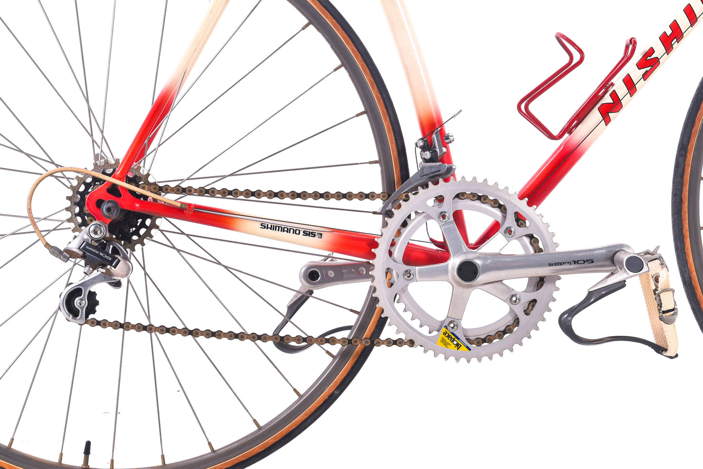 USED Vintage Nishiki Linear 56cm Road Bike Tange 900 Chromoly Steel Shimano 105 2x6 speed Red/White- AS IS