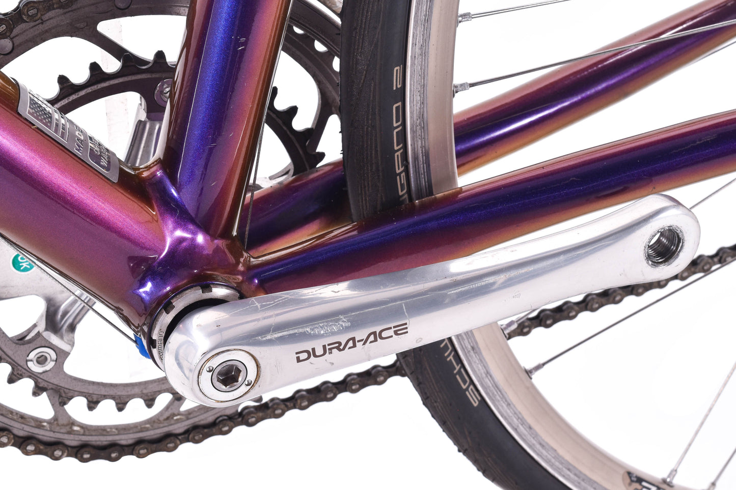 USED Klein Quantum Pro 57cm Aluminum Road Bike Shimano Dura-Ace 7700 2x9 speed Rolf Wheels Made in USA multi-color