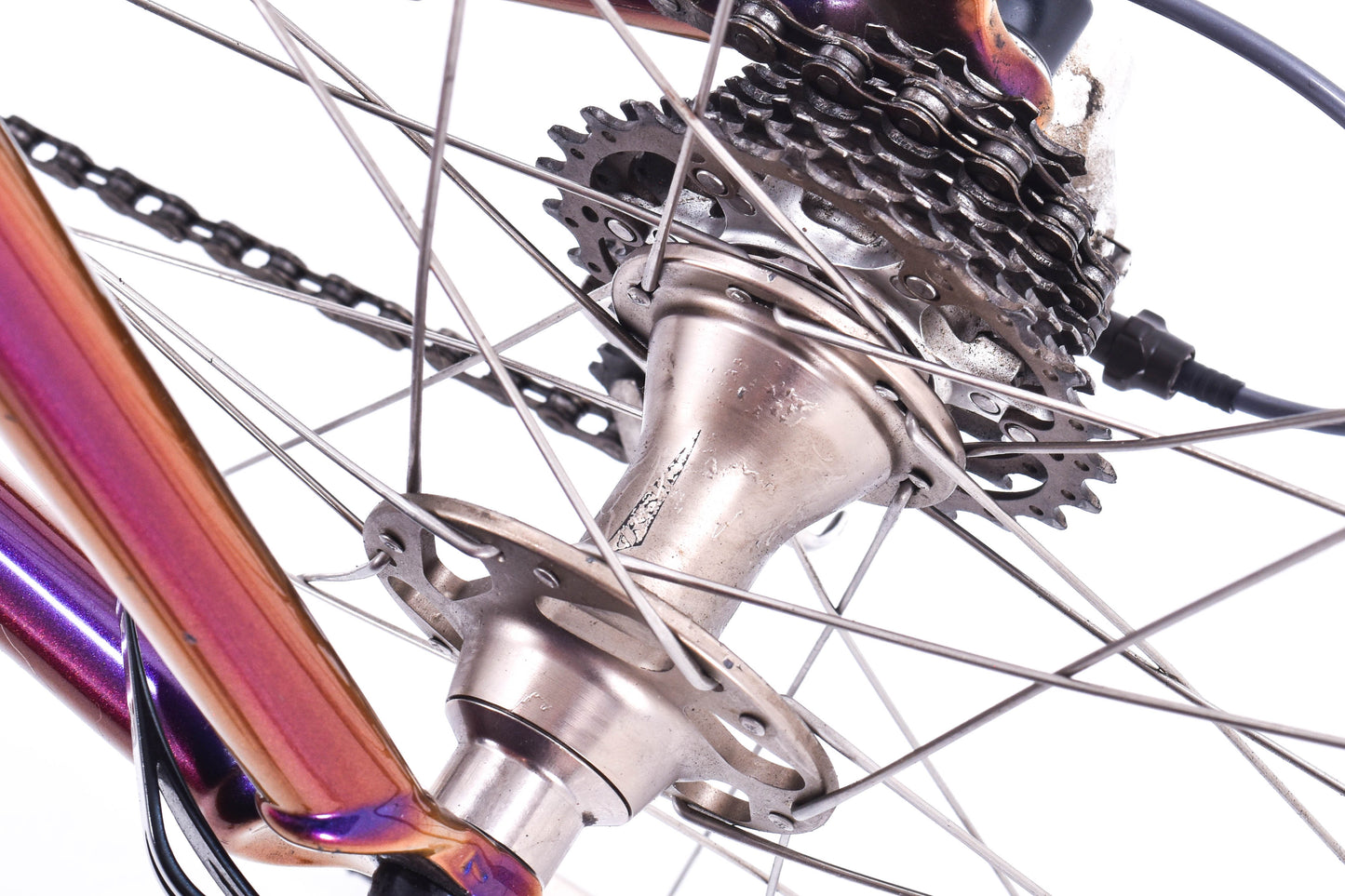 USED Klein Quantum Pro 57cm Aluminum Road Bike Shimano Dura-Ace 7700 2x9 speed Rolf Wheels Made in USA multi-color