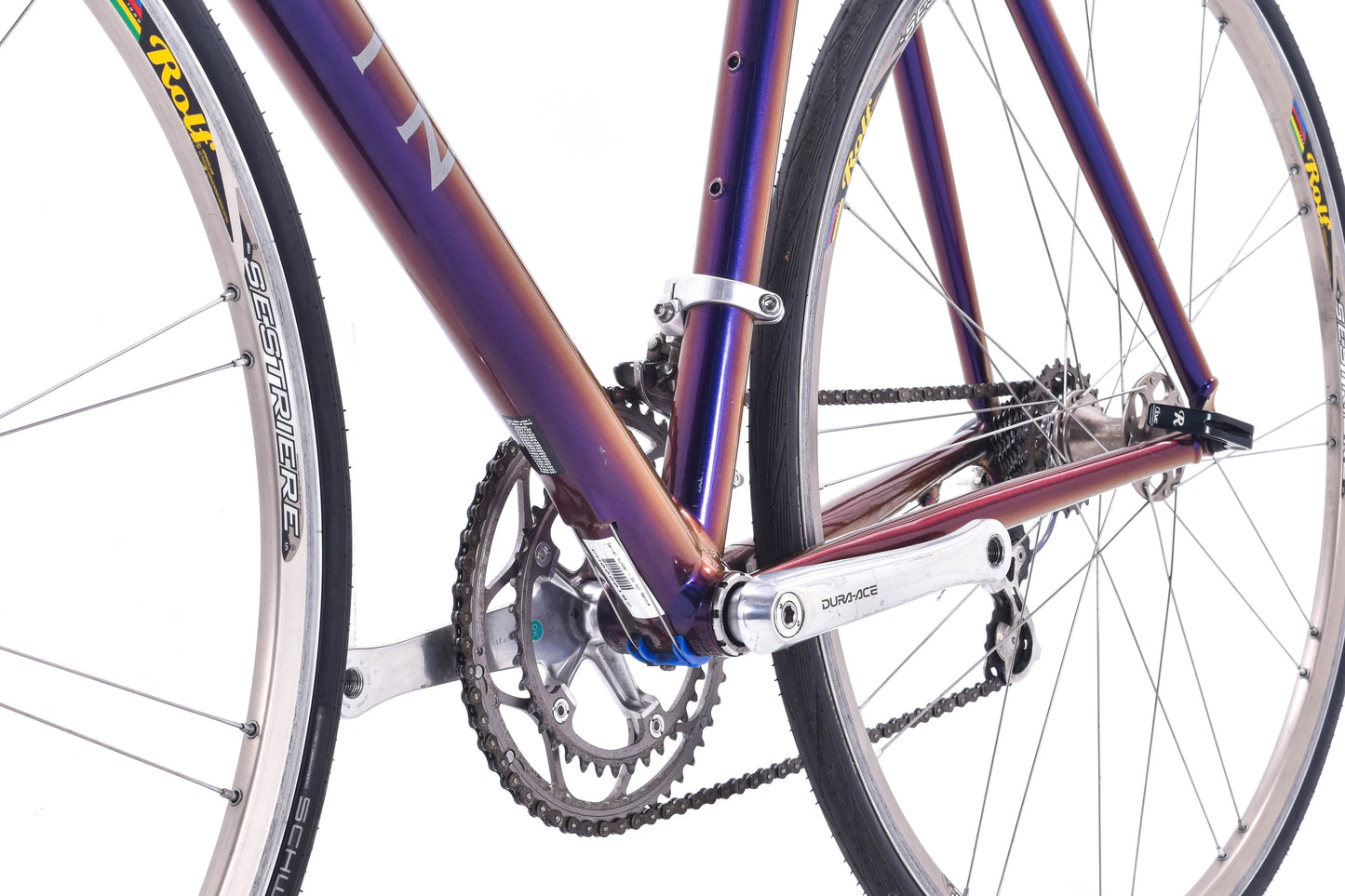 USED Klein Quantum Pro 57cm Aluminum Road Bike Shimano Dura-Ace 7700 2x9 speed Rolf Wheels Made in USA multi-color