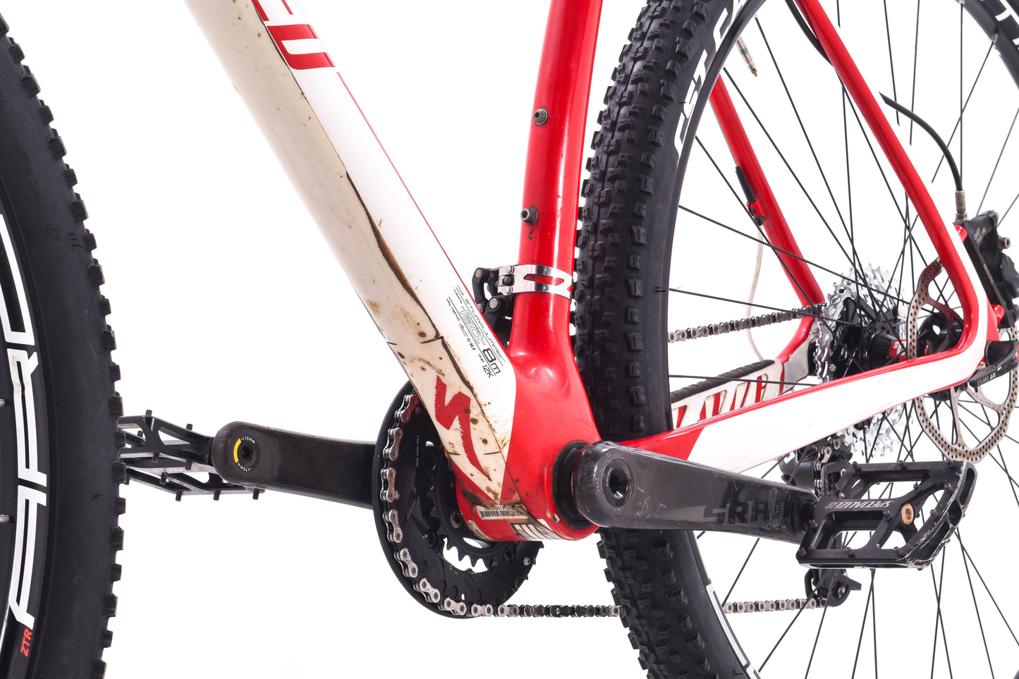 USED 2011 Specialized Stumpjumper Expert 29 XL Cross Country Carbon Hardtail Mountain Bike SRAM XO 2x10 speed White