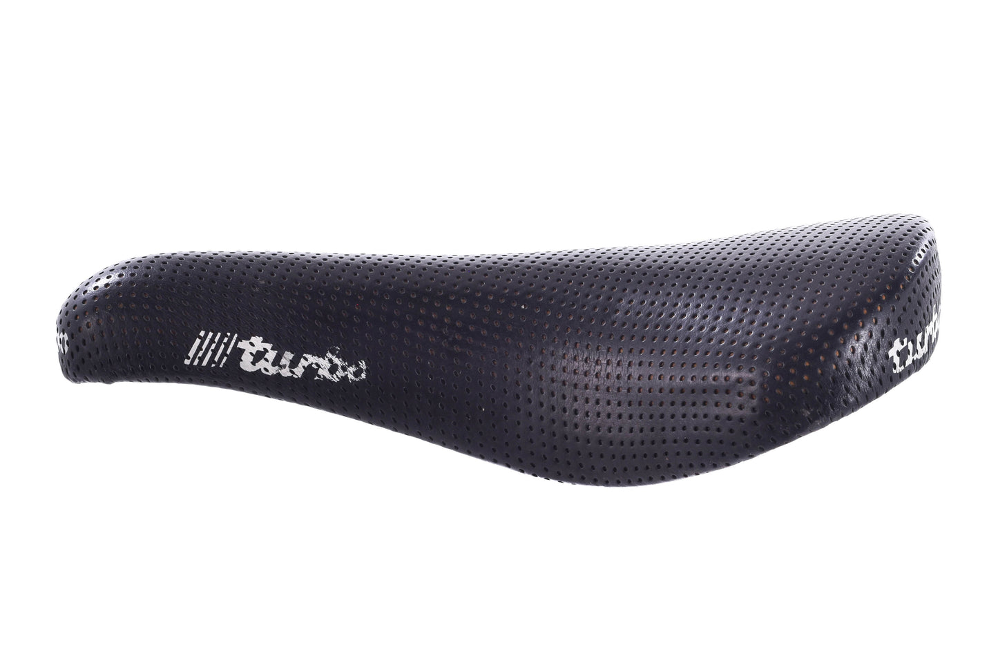 USED Selle Italia Turbo Saddle Black Leather 142mm Width Steel Rail