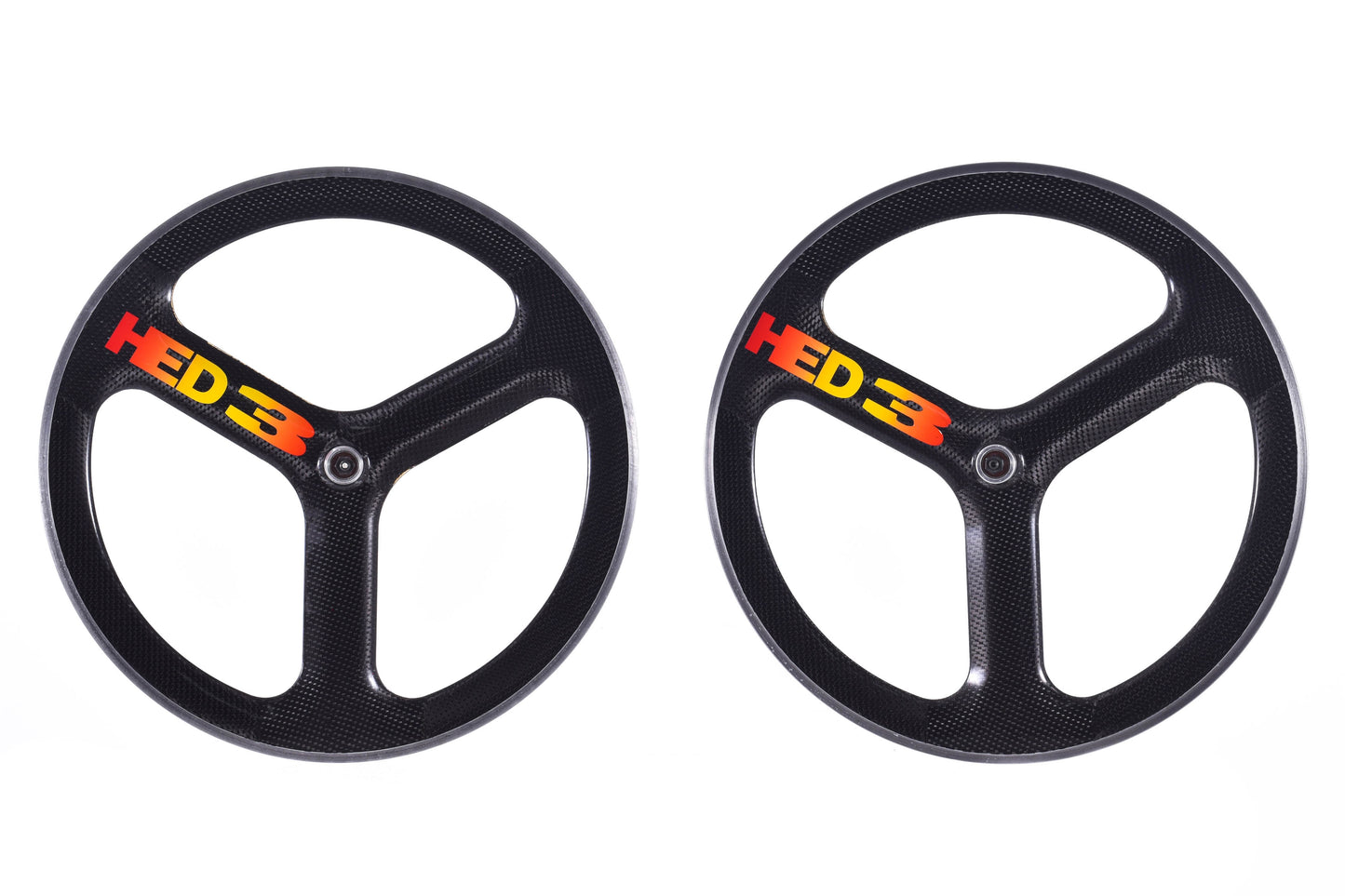USED HED Tri Spoke 650c Carbon Wheelset Clincher Road Bike AS IS