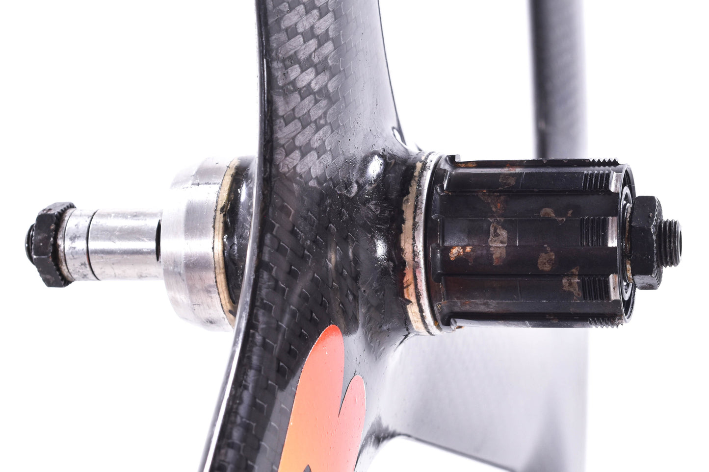 USED HED Tri Spoke 650c Carbon Wheelset Clincher Road Bike AS IS