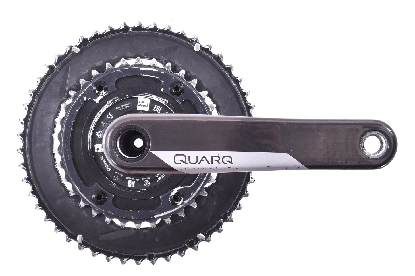 USED Quarq DFour DUB Power Meter Crankset 172.5mm SRAM AXS 50/34T Ultegra Rings
