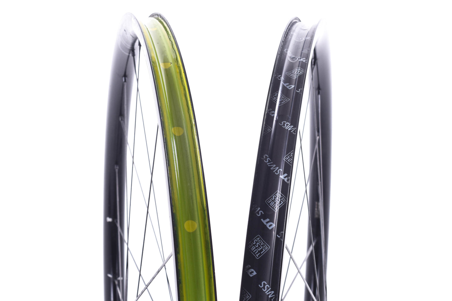 USED DT Swiss G1800 Spline 700C Wheelset 12mm Thru Axle Tubeless Shimano HG