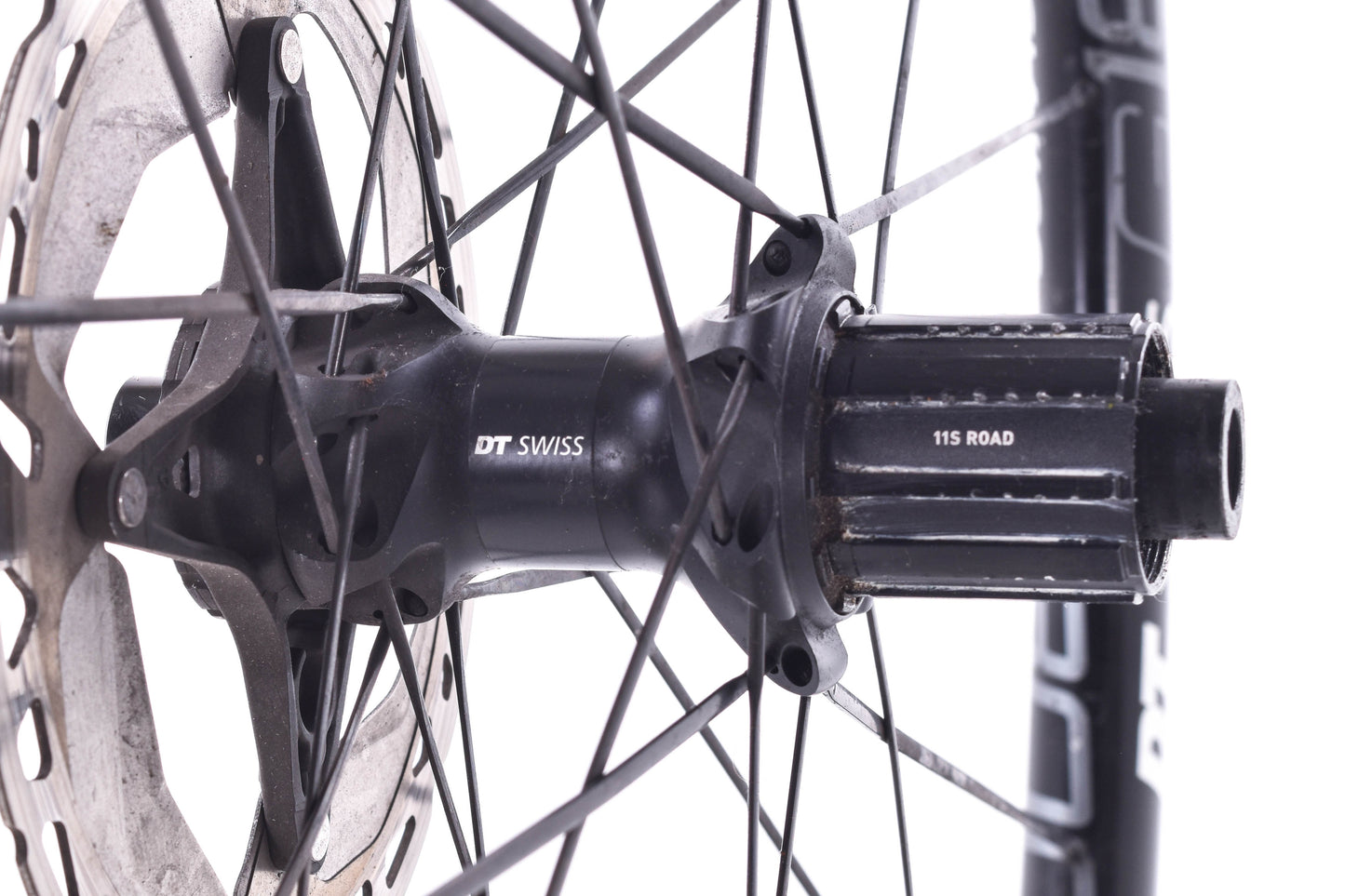 USED DT Swiss G1800 Spline 700C Wheelset 12mm Thru Axle Tubeless Shimano HG