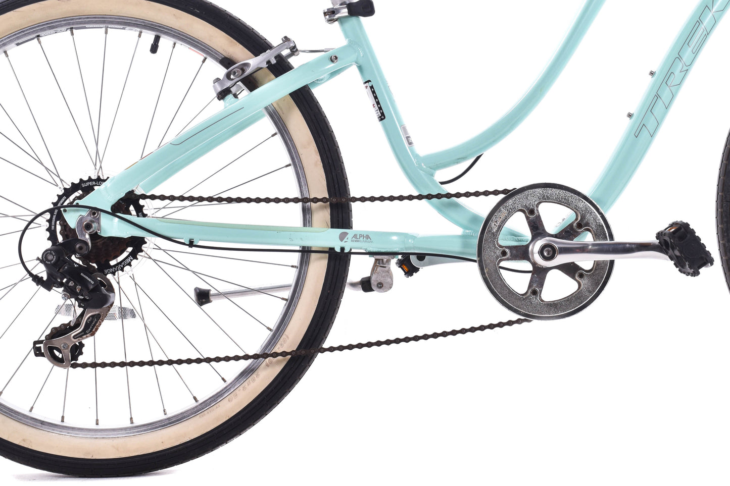 USED Trek Pure Hybrid Cruiser Bike XS/14" Green Aluminum 1x7 Speed