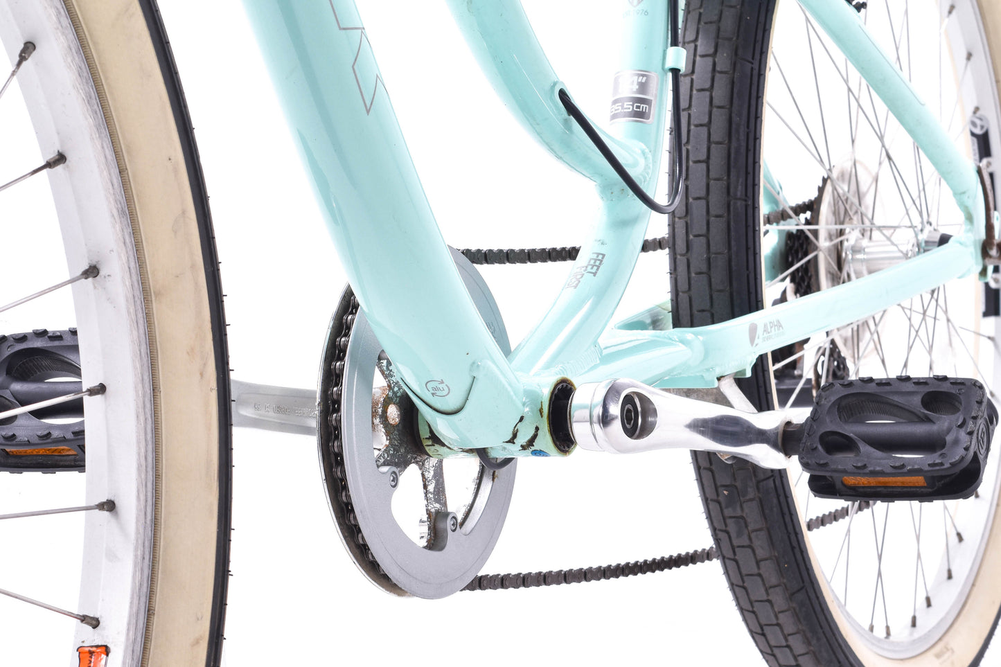 USED Trek Pure Hybrid Cruiser Bike XS/14" Green Aluminum 1x7 Speed