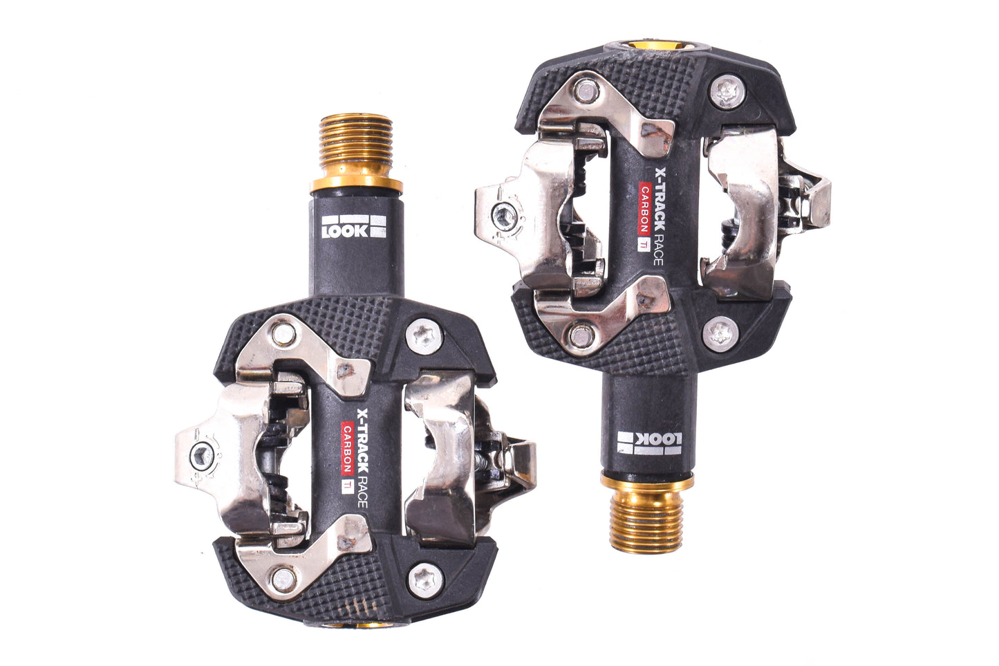 USED Look X-Track Race Carbon Titanium Clipless Mountain Bike Pedals