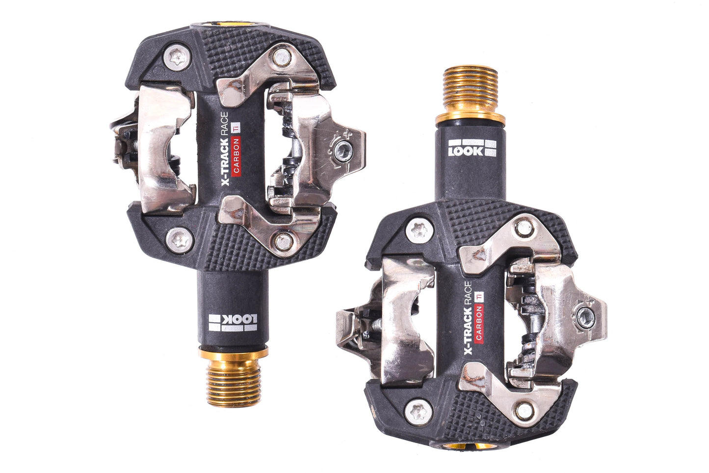 USED Look X-Track Race Carbon Titanium Clipless Mountain Bike Pedals