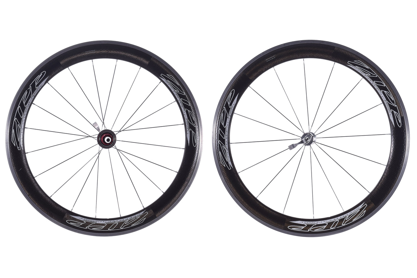 USED Zipp 404 700C Carbon Road Wheelset 10 speed w/ Alloy Rim Brake Track Quick Release