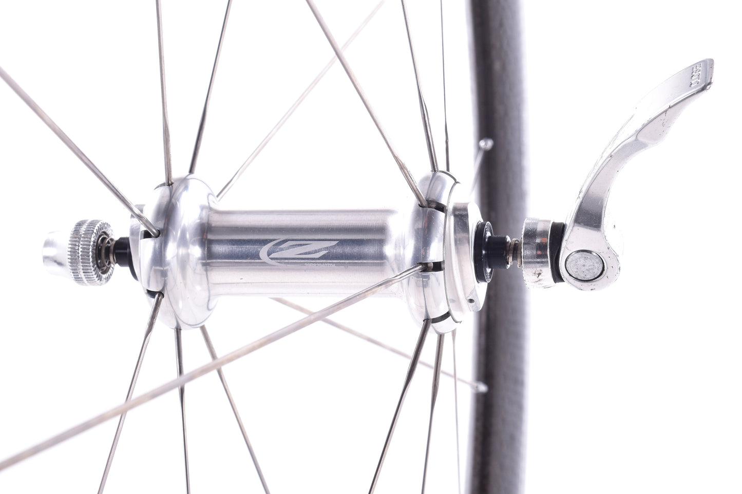 USED Zipp 404 700C Carbon Road Wheelset 10 speed w/ Alloy Rim Brake Track Quick Release
