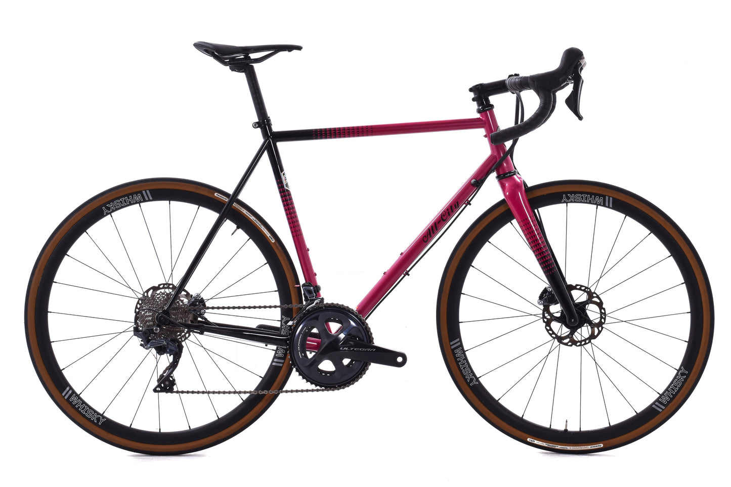 USED All-City Zig Zag Ultegra - Sour Cherry Seltzer Steel Road Bike 55cm Carbon Wheels 2x11