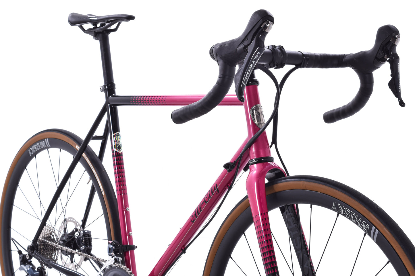 USED All-City Zig Zag Ultegra - Sour Cherry Seltzer Steel Road Bike 55cm Carbon Wheels 2x11