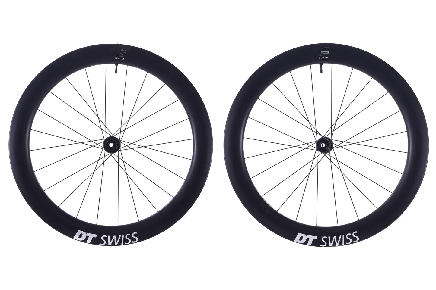 USED DT Swiss ARC 1600 62 Carbon Disc Brake Wheelset Shimano HG 11 100/142 x 12mm Thru Axle