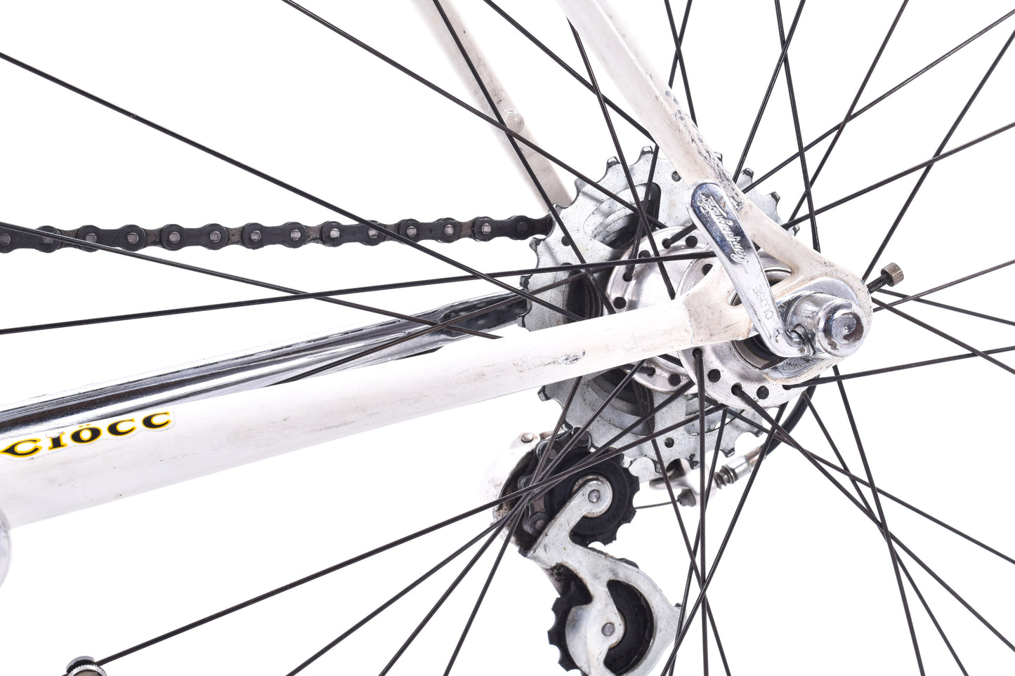 USED Vintage Ciocc Lugged Steel Road Bike 48cm Campagnolo Mirage Blue/White/Chrome Made in Italy- AS IS