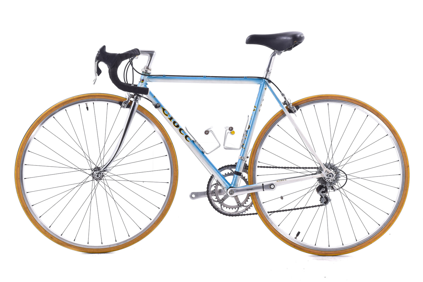 USED Vintage Ciocc Lugged Steel Road Bike 48cm Campagnolo Mirage Blue/White/Chrome Made in Italy- AS IS