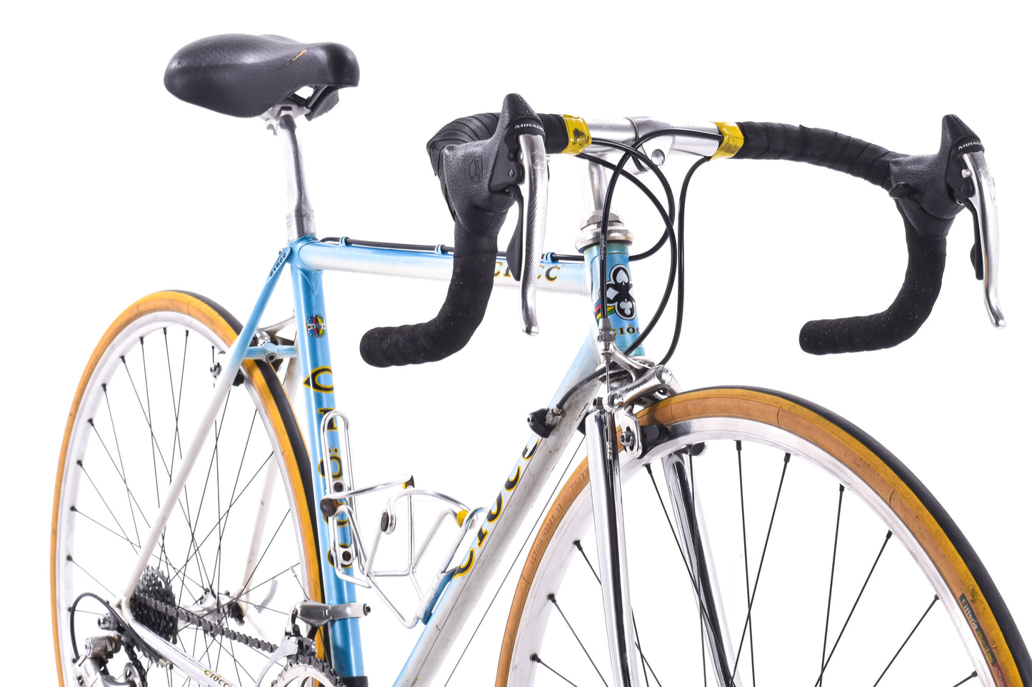 USED Vintage Ciocc Lugged Steel Road Bike 48cm Campagnolo Mirage Blue/White/Chrome Made in Italy- AS IS