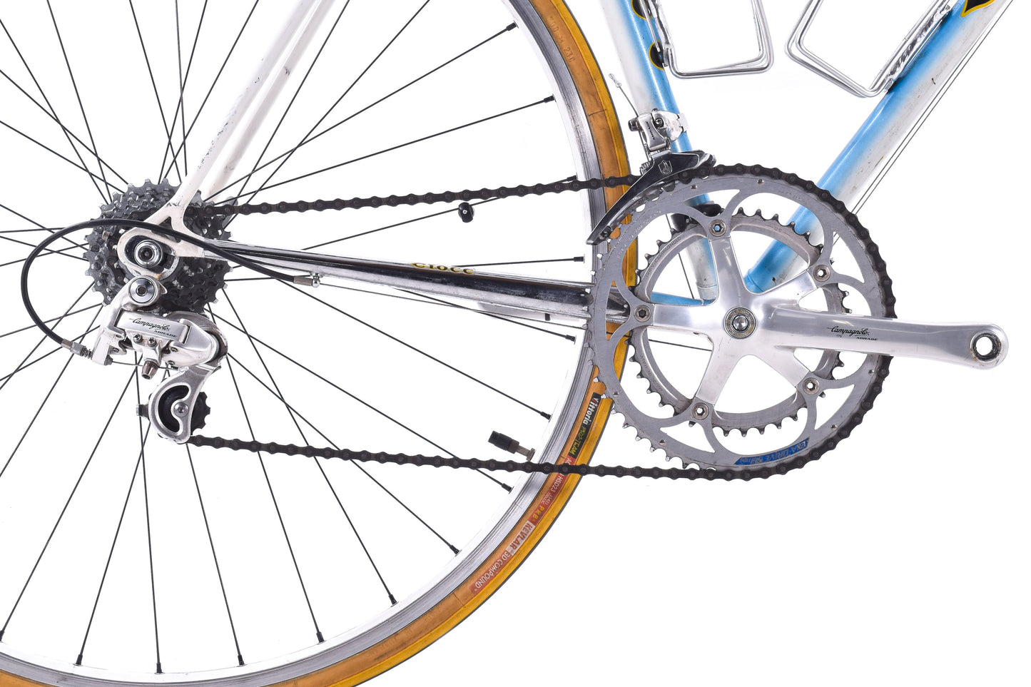 USED Vintage Ciocc Lugged Steel Road Bike 48cm Campagnolo Mirage Blue/White/Chrome Made in Italy- AS IS