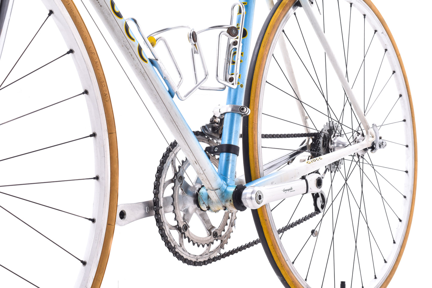 USED Vintage Ciocc Lugged Steel Road Bike 48cm Campagnolo Mirage Blue/White/Chrome Made in Italy- AS IS