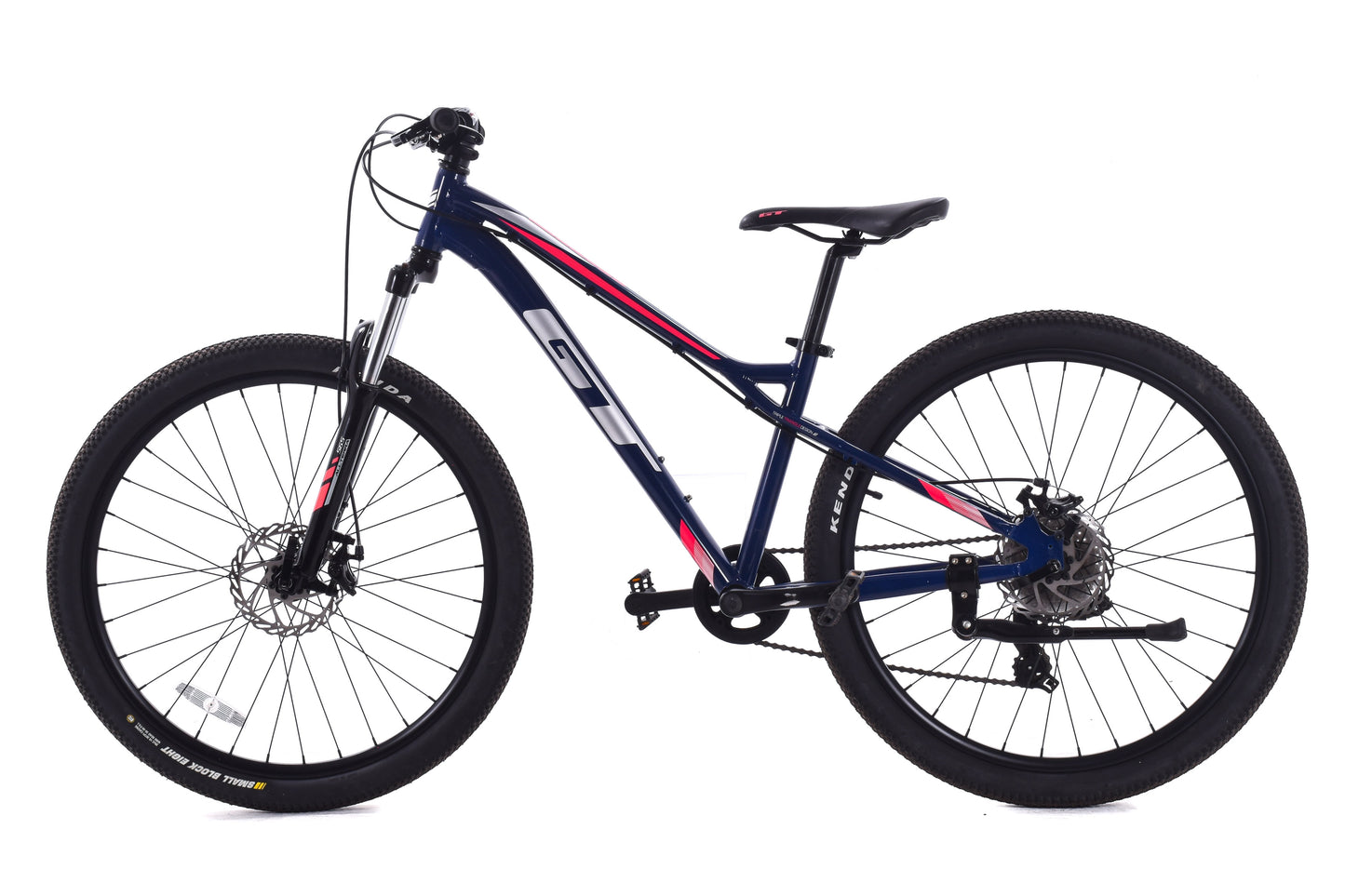 USED GT Stomper Pro Youth Alloy MTB 26" Shimano 7 Speed Blue/Pink/Gray