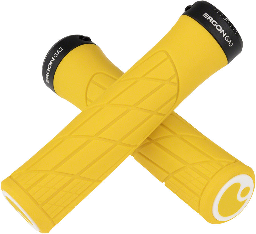 NEW Ergon GA2 Grips - Yellow Mellow, Lock-On