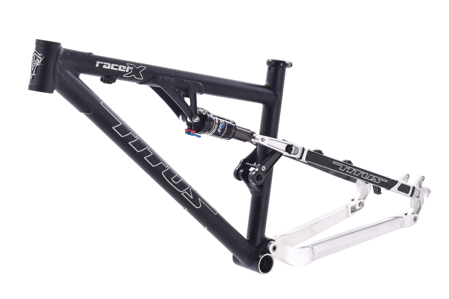 NEW 2008 Titus Racer X 100 XS frame Aluminum Carbon seat stays Fox RP3 26" wheels Made in USA