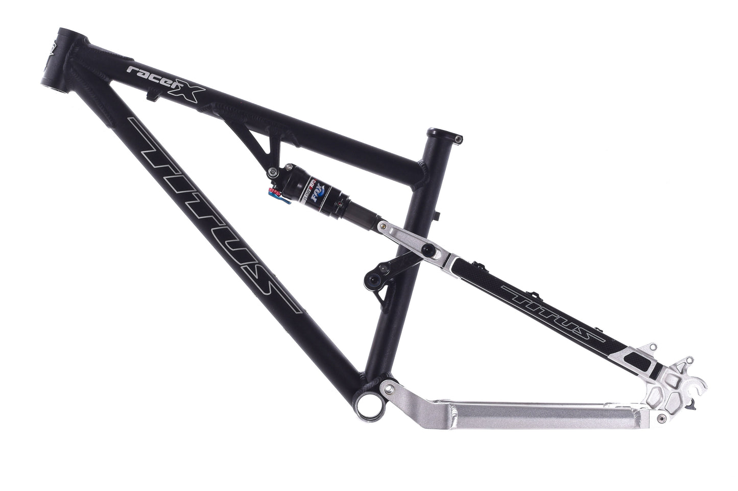 NEW 2008 Titus Racer X 100 XS frame Aluminum Carbon seat stays Fox RP3 26" wheels Made in USA